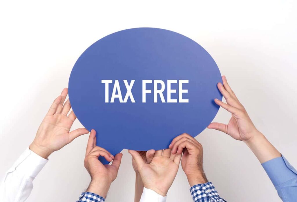 tax free sign