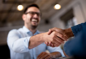 man shaking hands