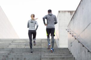 running up stairs