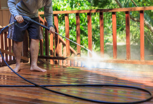 power washing deck