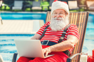 santa on laptop