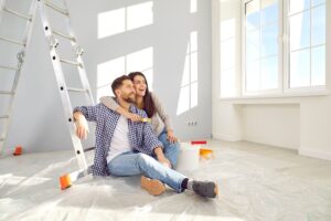 Homeowner budgeting spring home improvement project